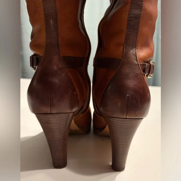Cole Haan x Nike Air Poppy Bit Two-Tone Brown Heeled Leather Boots Size 9.5 - Picture 7 of 13